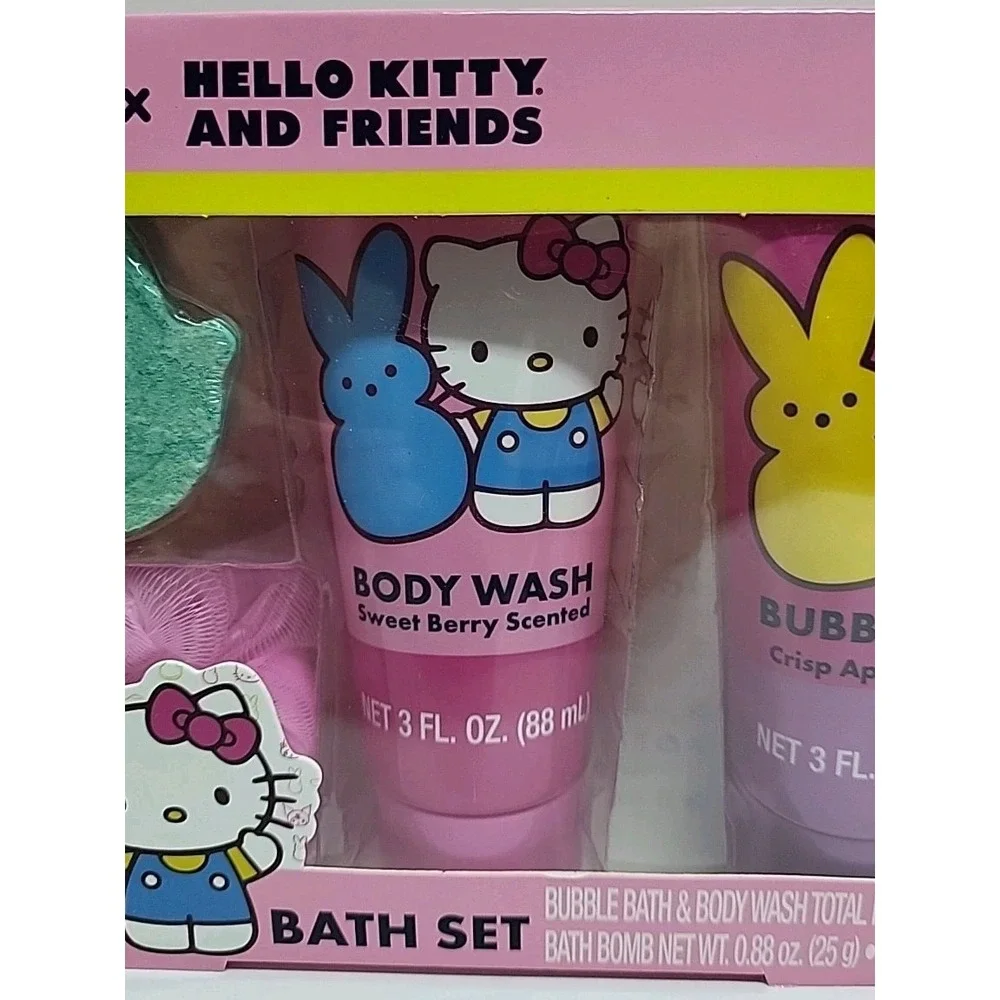 Peeps Hello Kitty And Friends‎ Bath Set Body Wash Bubble Bath Bomb Kids Ages 3+